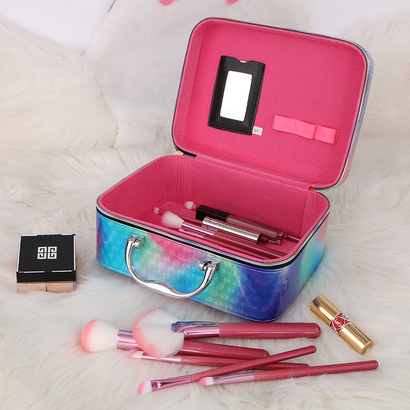 Changhao Korean Style Portable Girls&#039; Cosmetic Bag Travel Luggage Multi-Functional Pu Storage Box