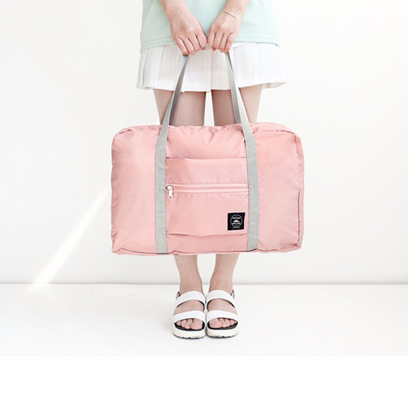 Korean Style Jacquard Luggage Bag Handbag Nylon Folding Travel Bag Large-Capacity Luggage Bag Factory Wholesale