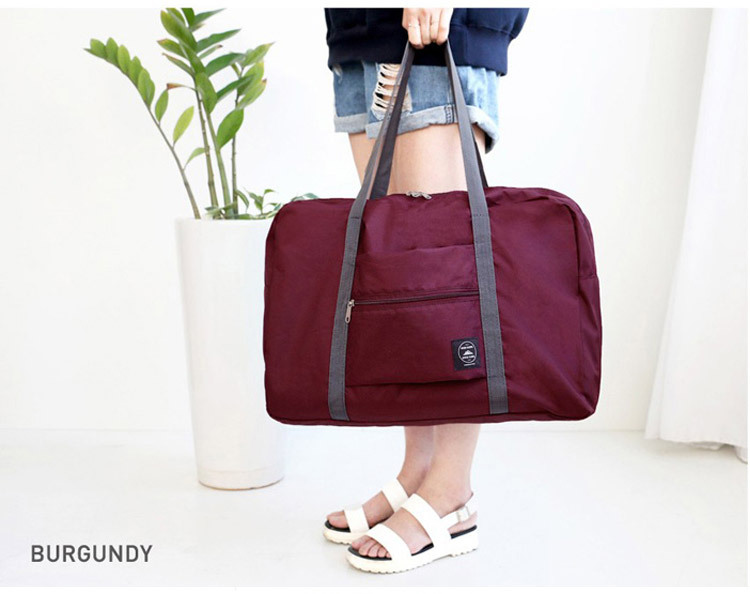 Korean Style Jacquard Luggage Bag Handbag Nylon Folding Travel Bag Large-Capacity Luggage Bag Factory Wholesale