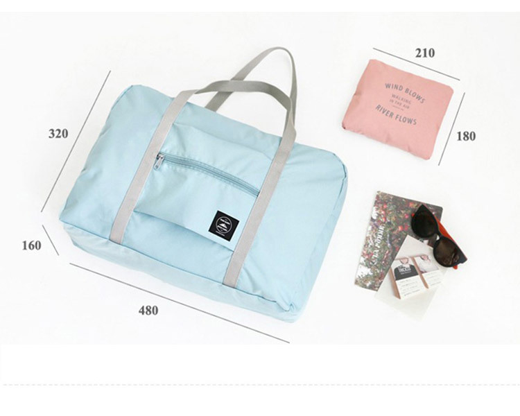 Korean Style Jacquard Luggage Bag Handbag Nylon Folding Travel Bag Large-Capacity Luggage Bag Factory Wholesale