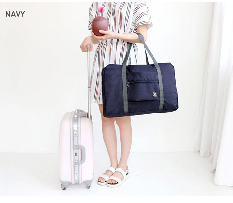 Korean Style Jacquard Luggage Bag Handbag Nylon Folding Travel Bag Large-Capacity Luggage Bag Factory Wholesale