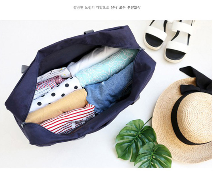 Korean Style Jacquard Luggage Bag Handbag Nylon Folding Travel Bag Large-Capacity Luggage Bag Factory Wholesale