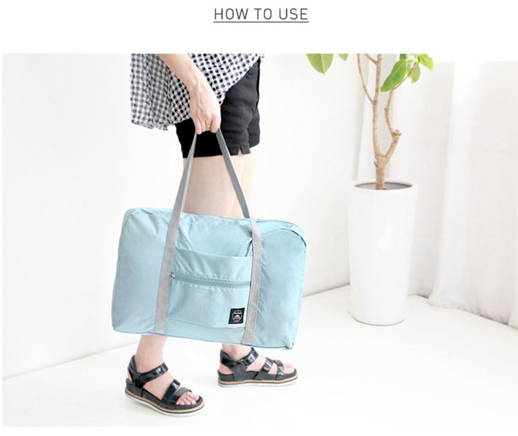 Korean Style Jacquard Luggage Bag Handbag Nylon Folding Travel Bag Large-Capacity Luggage Bag Factory Wholesale