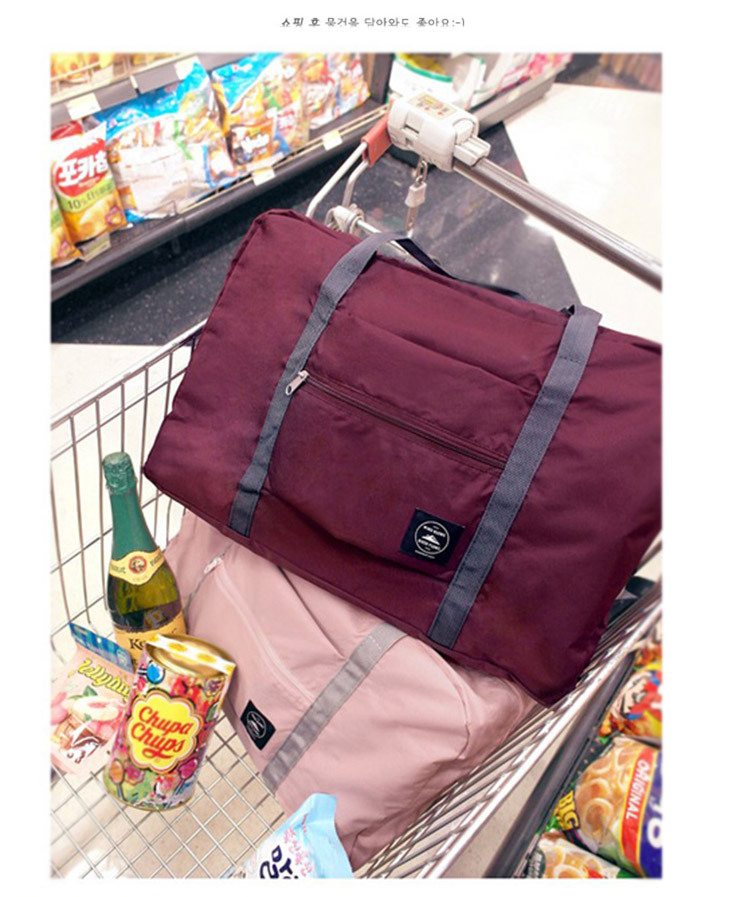 Korean Style Jacquard Luggage Bag Handbag Nylon Folding Travel Bag Large-Capacity Luggage Bag Factory Wholesale