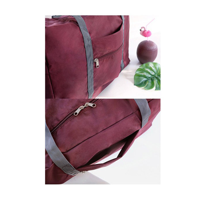 Korean Style Jacquard Luggage Bag Handbag Nylon Folding Travel Bag Large-Capacity Luggage Bag Factory Wholesale