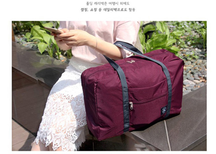 Korean Style Jacquard Luggage Bag Handbag Nylon Folding Travel Bag Large-Capacity Luggage Bag Factory Wholesale