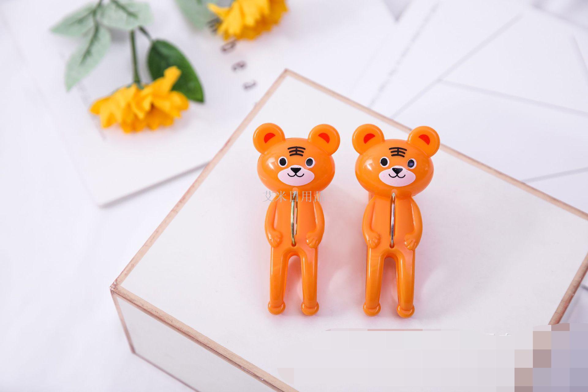 Xx-orange good luck tiger drying clip cartoon plastic clip windproof by cute good luck tiger clip