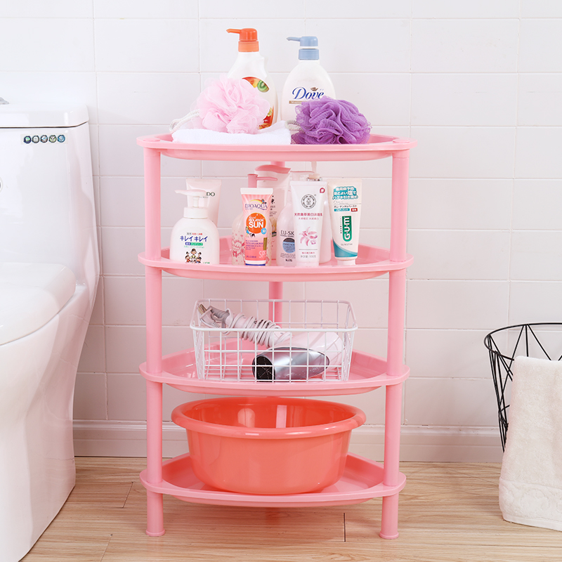 Bathroom Four-Layer Triangle Storage Rack Kitchen Storage Plastic Storage Rack Floor Bathroom Storage Rack