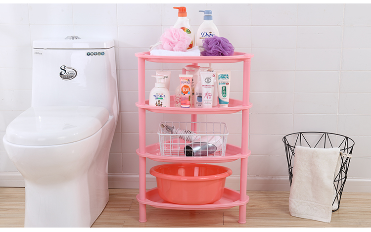 Bathroom Four-Layer Triangle Storage Rack Kitchen Storage Plastic Storage Rack Floor Bathroom Storage Rack