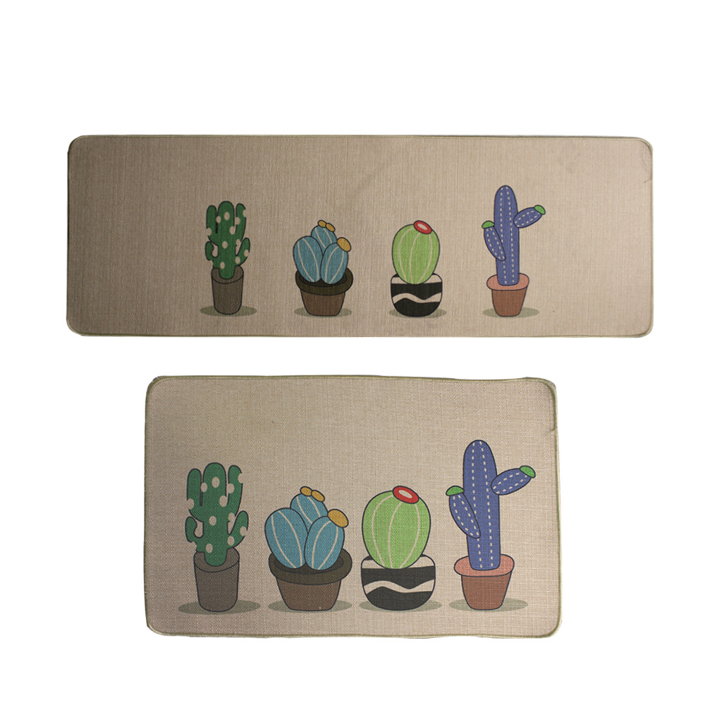 Factory Wholesale Natural Rubber Linen Floor Mat Carpet Non-Slip Mat Bathroom Living Room Doormat Kitchen Mat