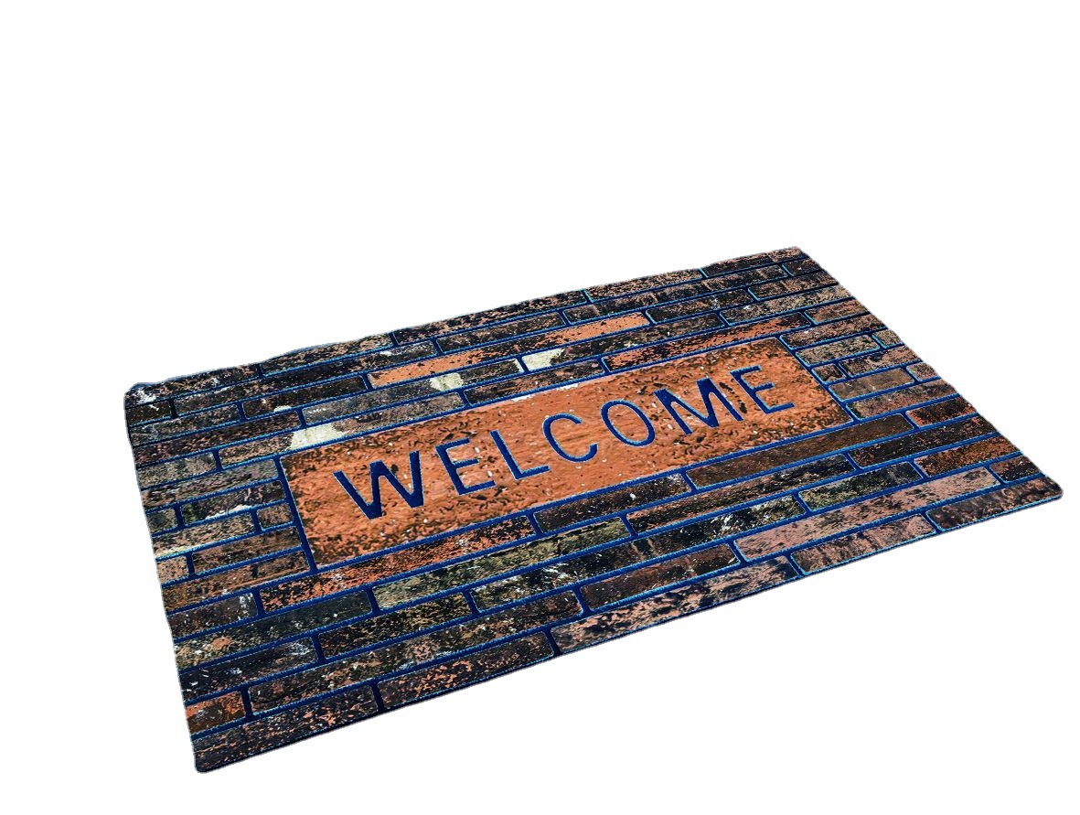 Cross-Border European and American Flocking Mat Rubber Floor Mat Door Mat Non-Slip Mat Factory Wholesale