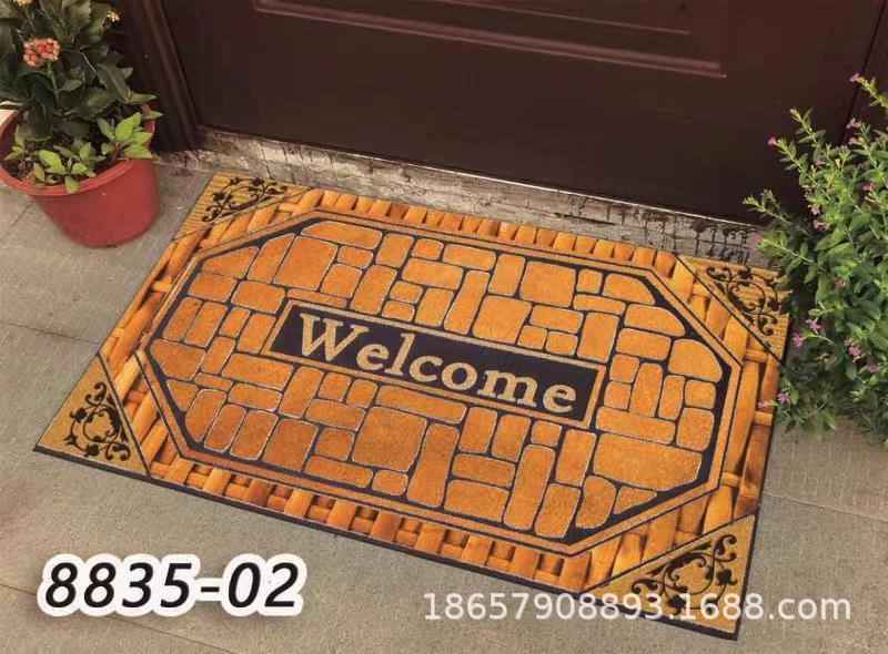Cross-Border European and American Flocking Mat Rubber Floor Mat Door Mat Non-Slip Mat Factory Wholesale