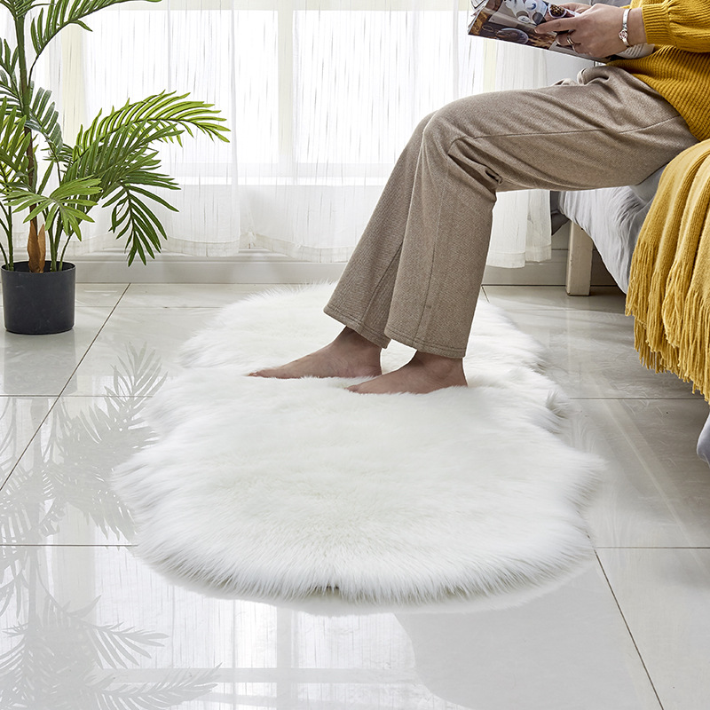 New Wool-like Leather Sofa Carpet Floor Mat Wool-like Cushion Window Cushion Living Room Bedroom Non-Slip Mat Blanket