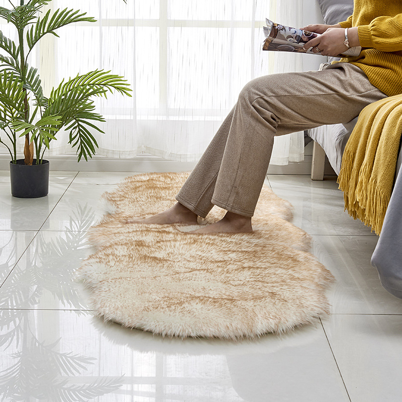 New Wool-like Leather Sofa Carpet Floor Mat Wool-like Cushion Window Cushion Living Room Bedroom Non-Slip Mat Blanket