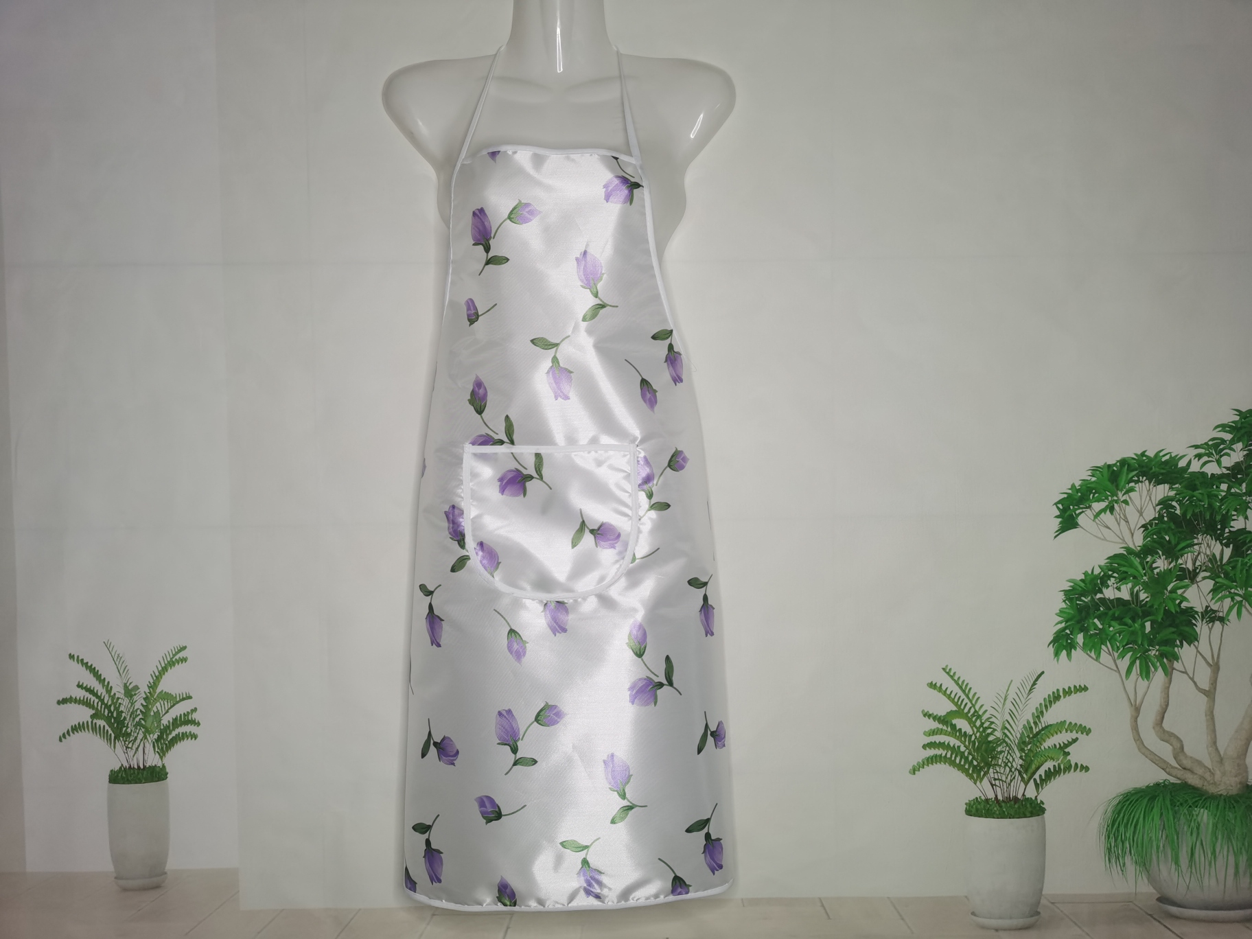 Cute Floral Waterproof Dustproof Home Baking Hemming Apron Overalls