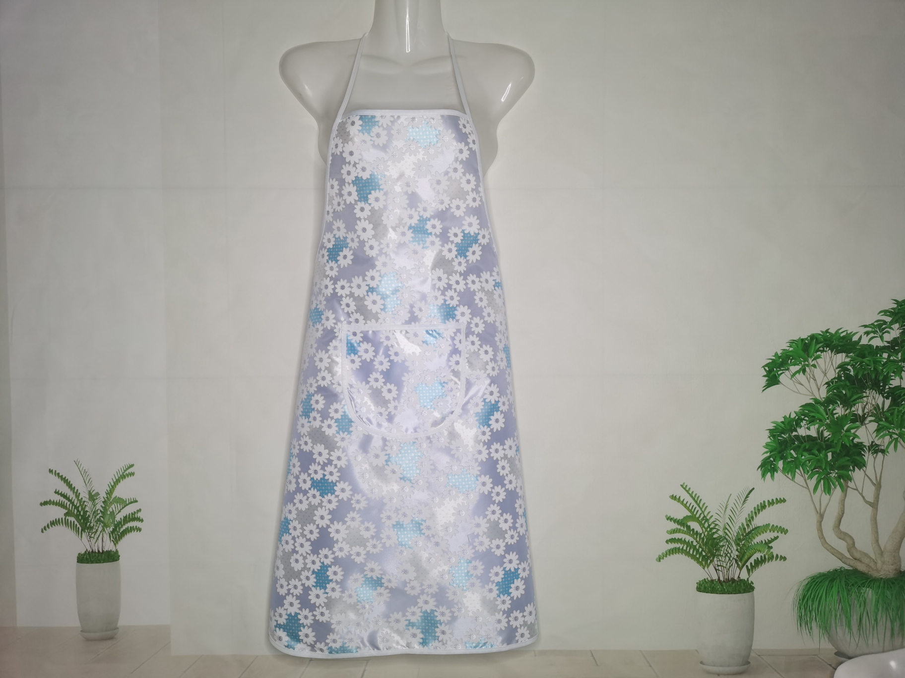 Cute Floral Waterproof Dustproof Home Baking Hemming Apron Overalls