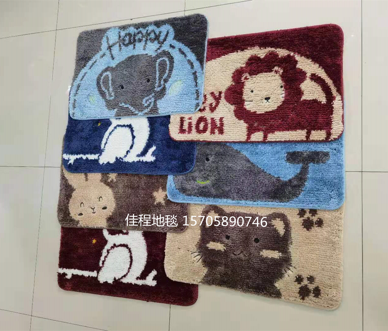 The new TPR bottom cartoon ultrafine floor mat water absorbent non-slip floor mat ultrafine door mat cartoon floor mat