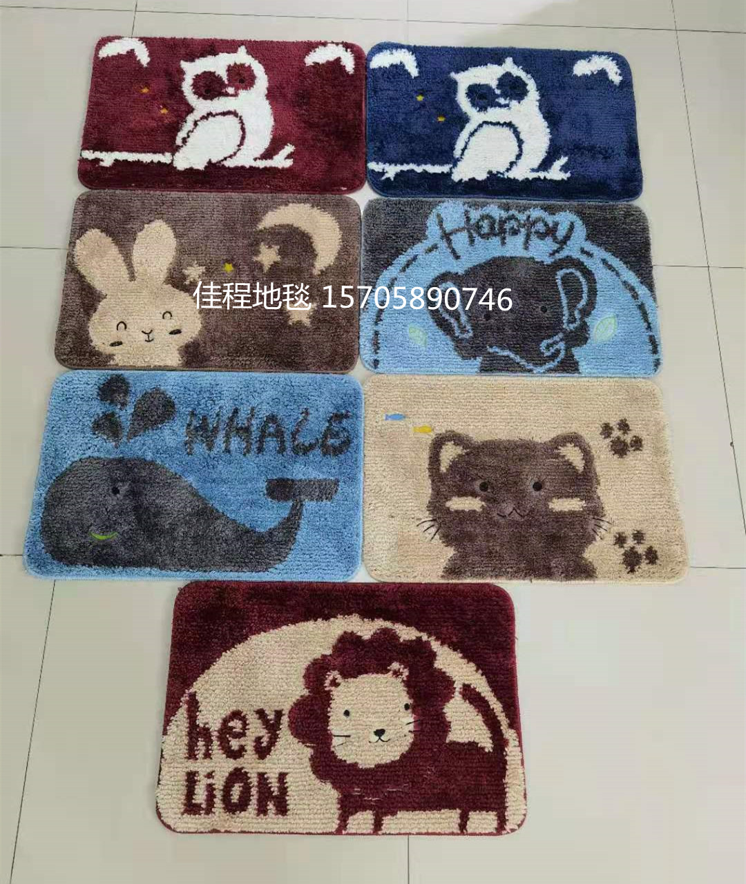 The new TPR bottom cartoon ultrafine floor mat water absorbent non-slip floor mat ultrafine door mat cartoon floor mat