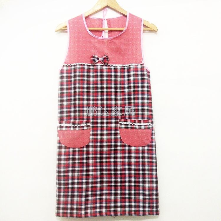 Cotton plaid sleeveless vest adult kitchen cleaning apron and a batch of antifouling warm overclothes Cotton plaid sleeveless vest adult kitchen cleaning apron and a batch of antifouling warm overclothes