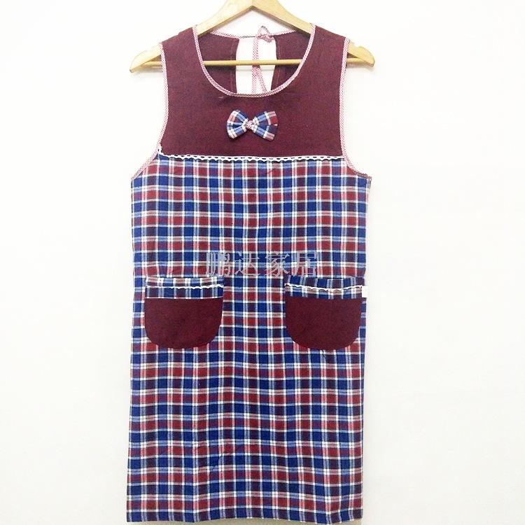 Cotton plaid sleeveless vest adult kitchen cleaning apron and a batch of antifouling warm overclothes Cotton plaid sleeveless vest adult kitchen cleaning apron and a batch of antifouling warm overclothes