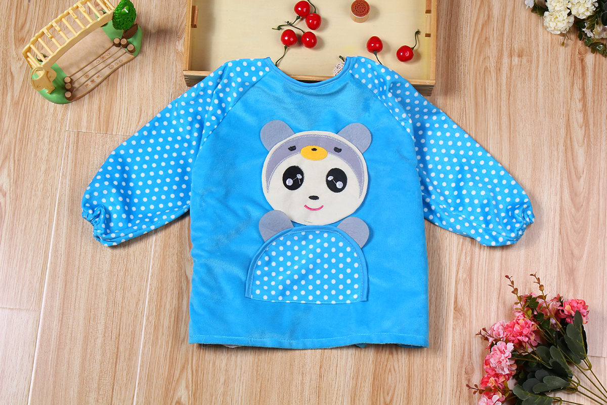 Winter long-sleeved smock DRESS APRON bib overalls anti waterproof breathable velvet gown Crystal Children