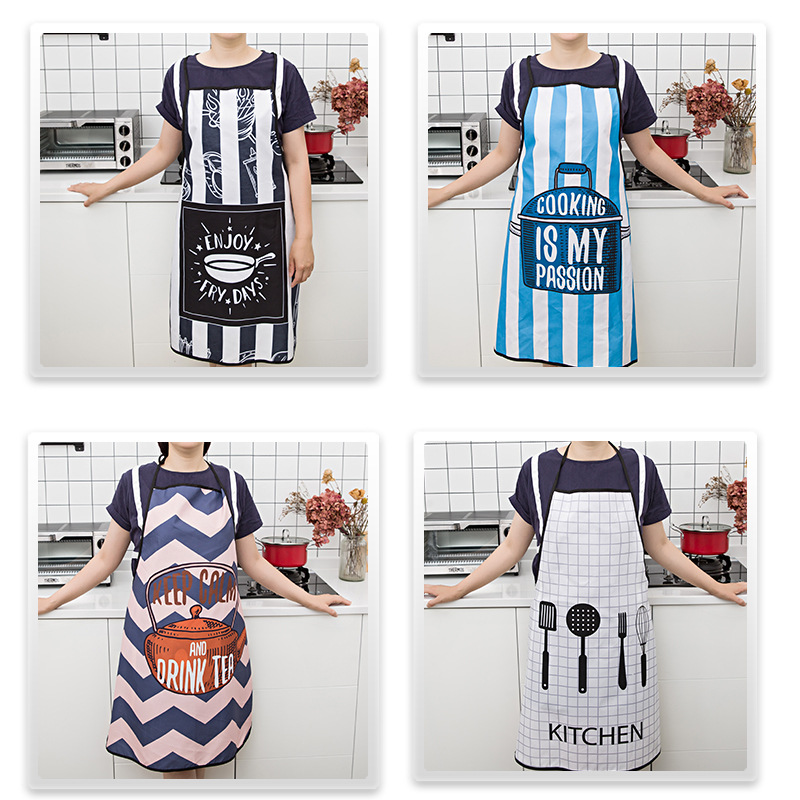 New Waterproof and Antifouling Printed Apron Comfortable and Easy to Clean for Kitchen Baking