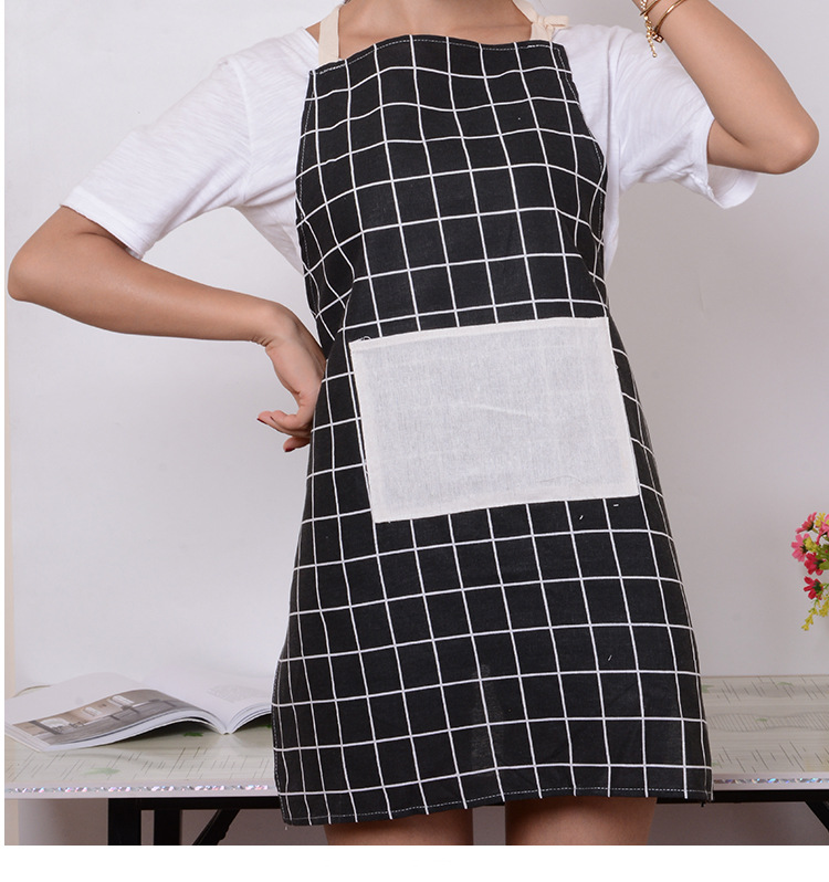 Check the new cotton linen apron of the cotton linen. Check the new cotton linen apron of the cotton linen.