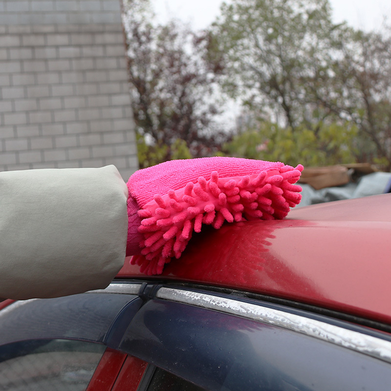 Chenille Car Wash Gloves Single-Sided Coral Car Washing Gloves Car Wash Tools Cleaning Cloth Brush Car Washing Gloves