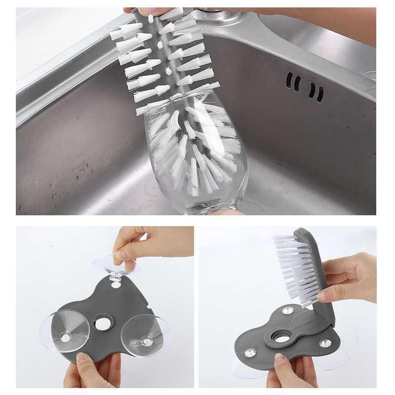 clean brush Artifact Milk Tea Shop Suction Wall Glass Cleaning Brush Household Kitchen Suction Cup Rotating Cup Brush