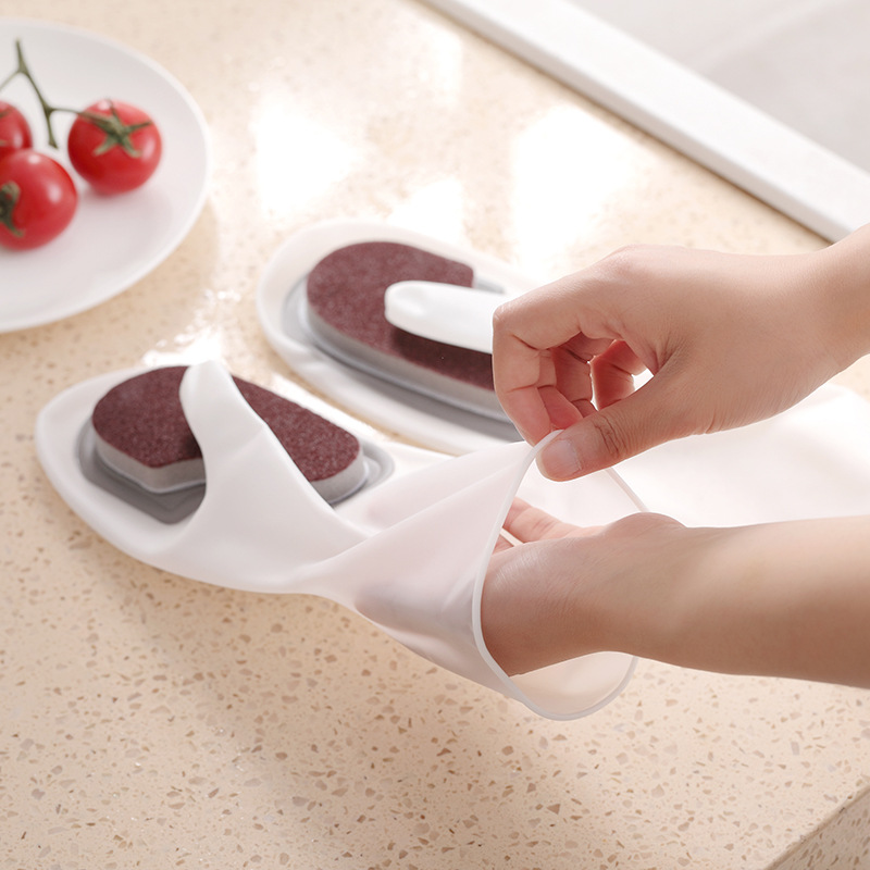 dishwashing gloves magic Brush cleaning nonslip kitchen as silicone dishwashing decontaminant white clean cloth