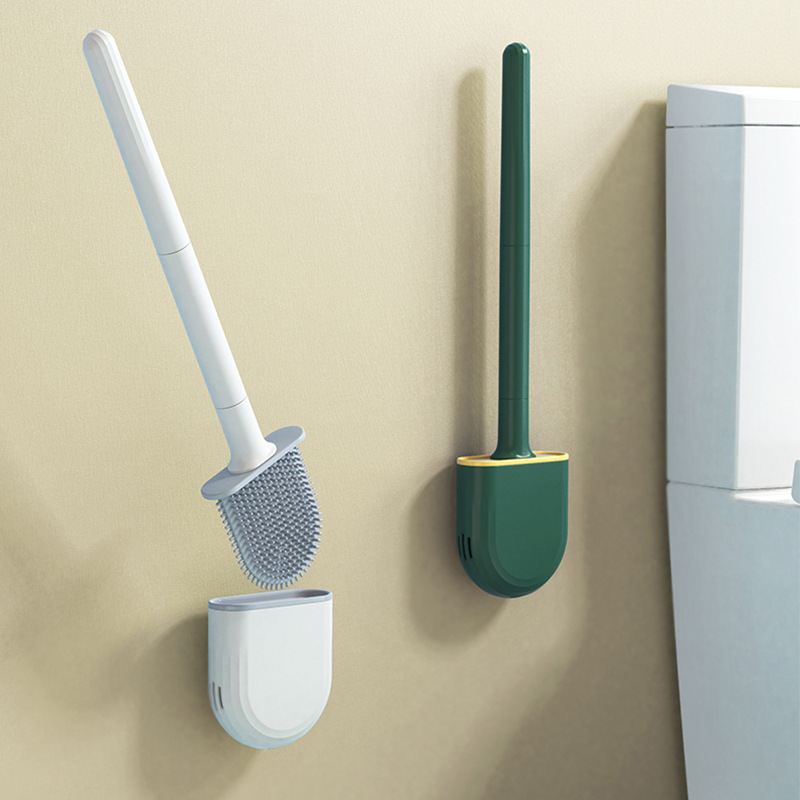  New Wall-Mounted Toilet Brush No Dead Angle Toilet Cleaning Brush Flexible Glue Bruch Head Detachable Handle clean brus
