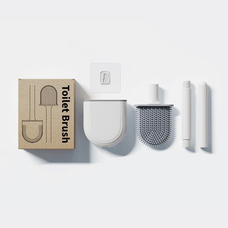 New Wall-Mounted Toilet Brush No Dead Angle Toilet Cleaning Brush Flexible Glue Bruch Head Detachable Handle clean brus