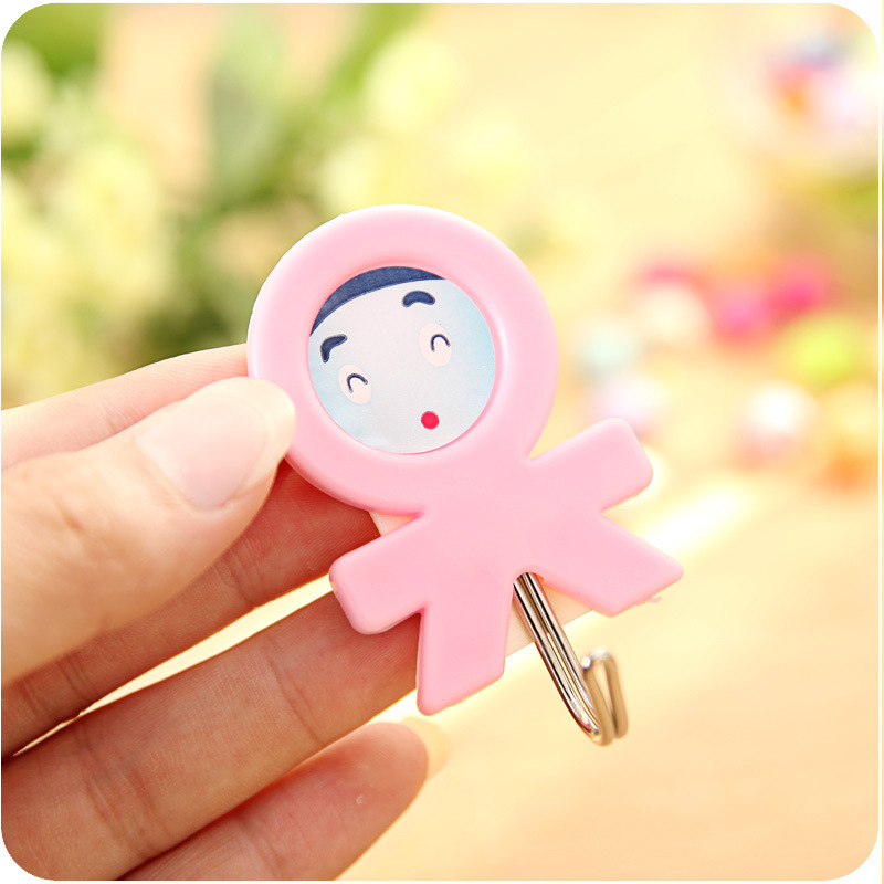 Kitchen Family of Three Creative Cute Hook Multi-Purpose Strong Wall Mounted Hoy Bathroom Towel Sticky Hook 3 Pack