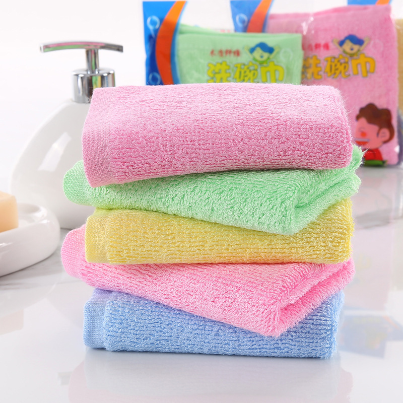Kitchen Oilproof Wood Fiber Oil Removing Dish Towel Thick Small Rag Square Towel Scouring Pad Towel Factory Wholesale