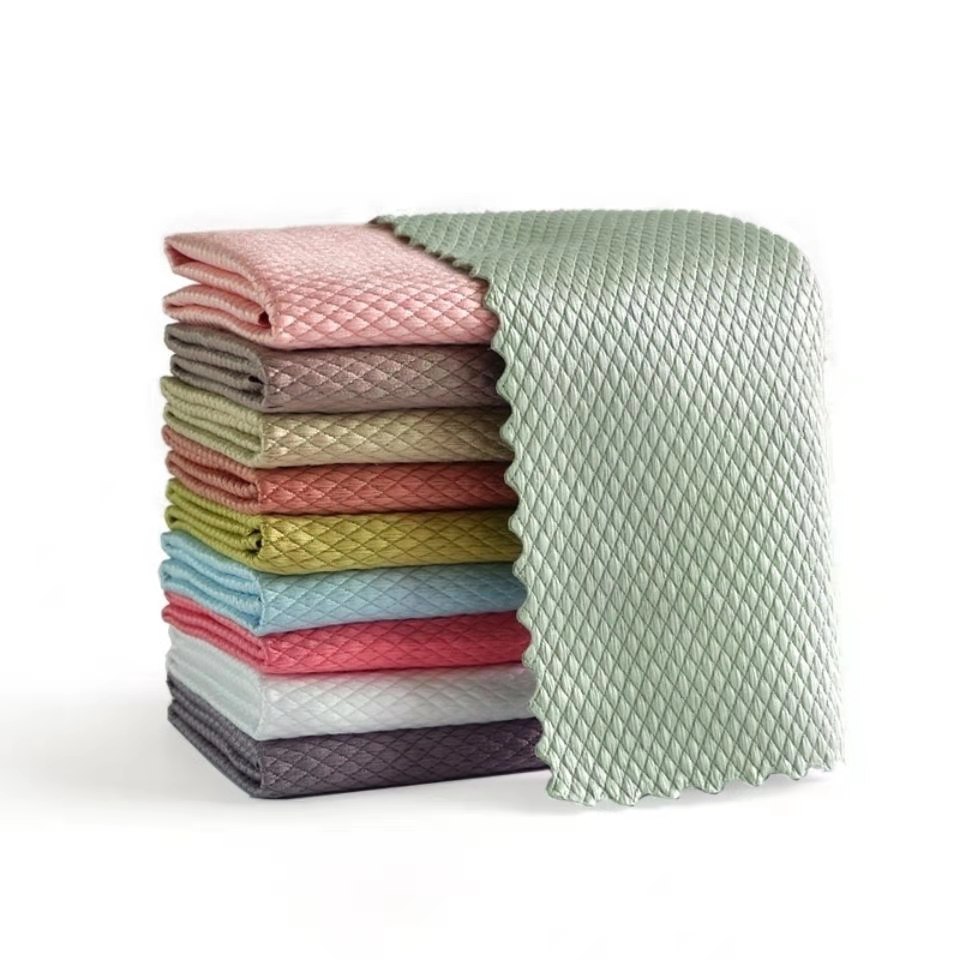 kitchen towel Dishwashing Towel Waterless Printing Household Cleaning Cloth Household Kitchenware Oil Removing Absorbent