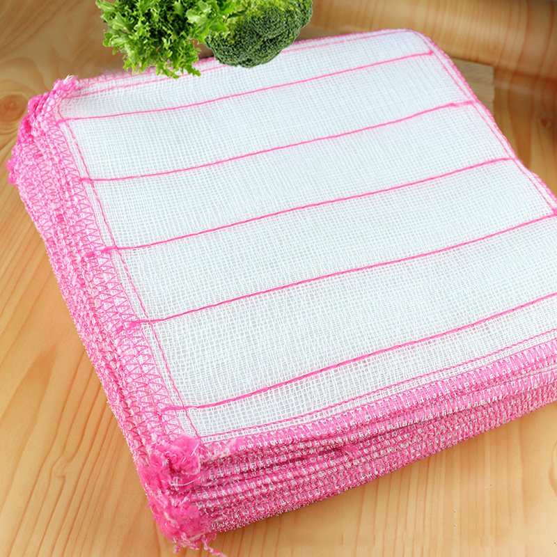 Cotton Yarn Dishcloth Oil-Free Towel Kitchen Scouring Pad Brush Bowl Lint-Free Cleaning Dish Towel kitchen towel