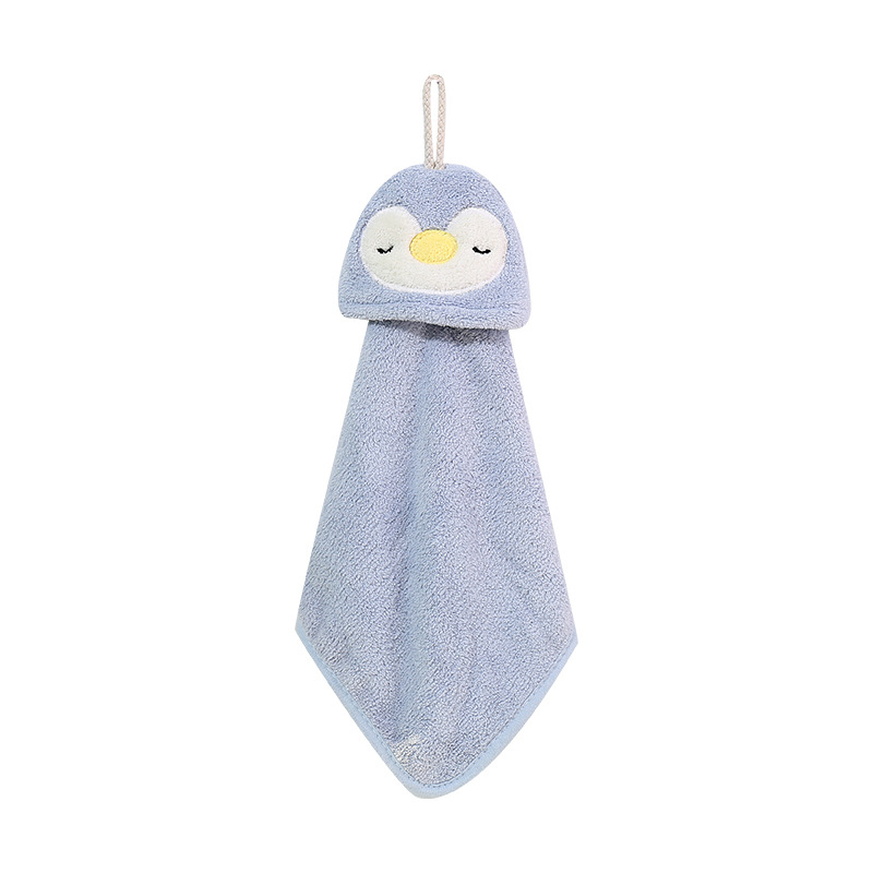 and Korean Cute Animal Hand Towel Coral Fleece Absorbent Towel Household Kitchen Towel Cartoon Hanging Towel Multicolor
