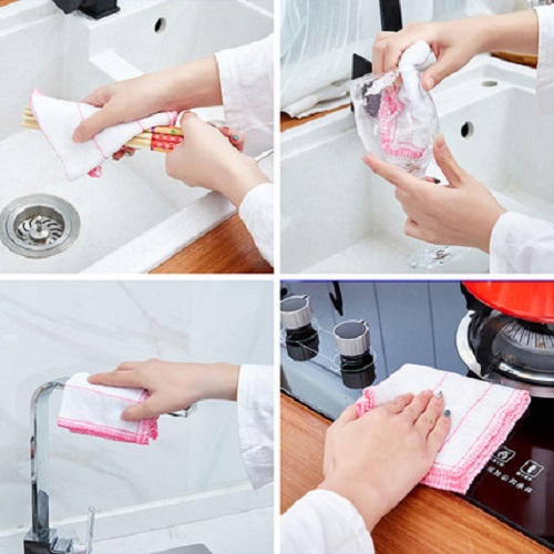 (Loss Promotion) Cotton Yarn Dishcloth Oil-Free Rag Kitchen Scouring Pad Dishes Cloth Lint-Free Bowl Towel