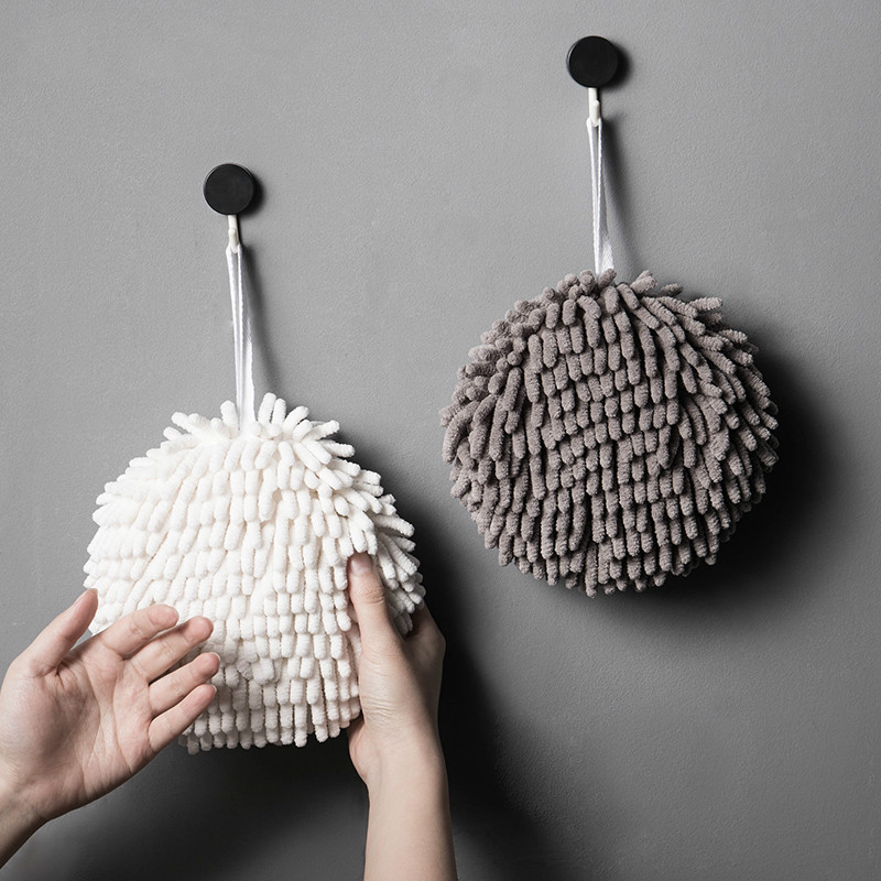  Ball Hanging Hand Towel Towel Kitchen Thickened Water-Absorbing Quick-Drying Bathroom Cute Rag Nordic kitchen towel