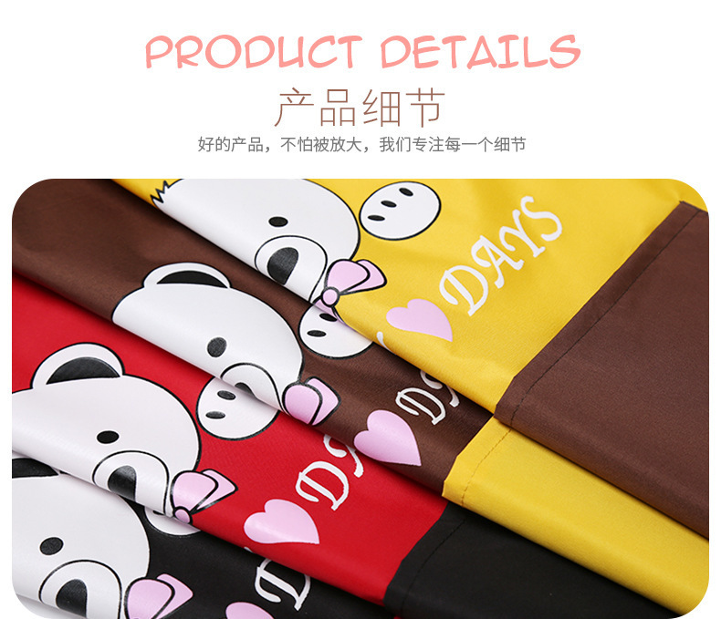 Kitchen Apron Waterproof Dirty Hand Cleaning Home Apron Custom Logo Cute Bear Halter Hand Towel Apron Wholesale
