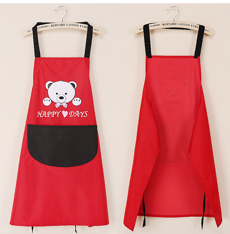 Kitchen Apron Waterproof Dirty Hand Cleaning Home Apron Custom Logo Cute Bear Halter Hand Towel Apron Wholesale