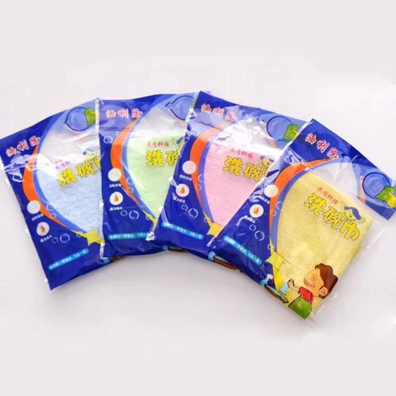 Non-Stick Oil Kapok Dish Towel Soft and Smooth Color Bright Independent Packaging Kitchen Good Helper kitchen towel