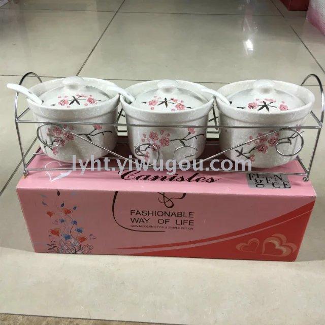 Jingdezhen ceramic seasoning pot seasoning bottle oil pot soy sauce pot salt pot sugar pot kitchen utensils