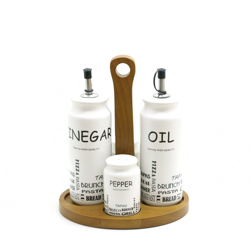 Japanese Style Ceramic Seasoning Bottle Vintage Of Vinegar Oil Bottle Food Container Spices Storage Box Kitchen