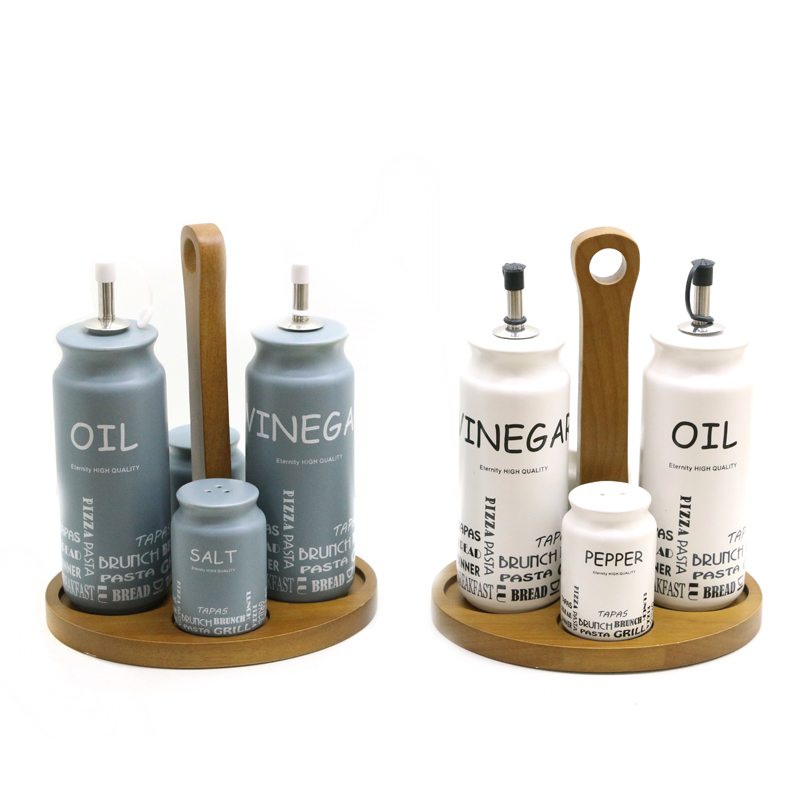 Japanese Style Ceramic Seasoning Bottle Vintage Of Vinegar Oil Bottle Food Container Spices Storage Box Kitchen