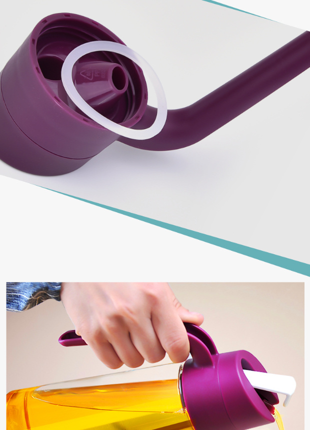 Oiler Automatic Open Cover Glass Leak-Proof Kitchen Household Seasoning Bottle Oil Tank Vinegar Pot Sauce Oil Bottle