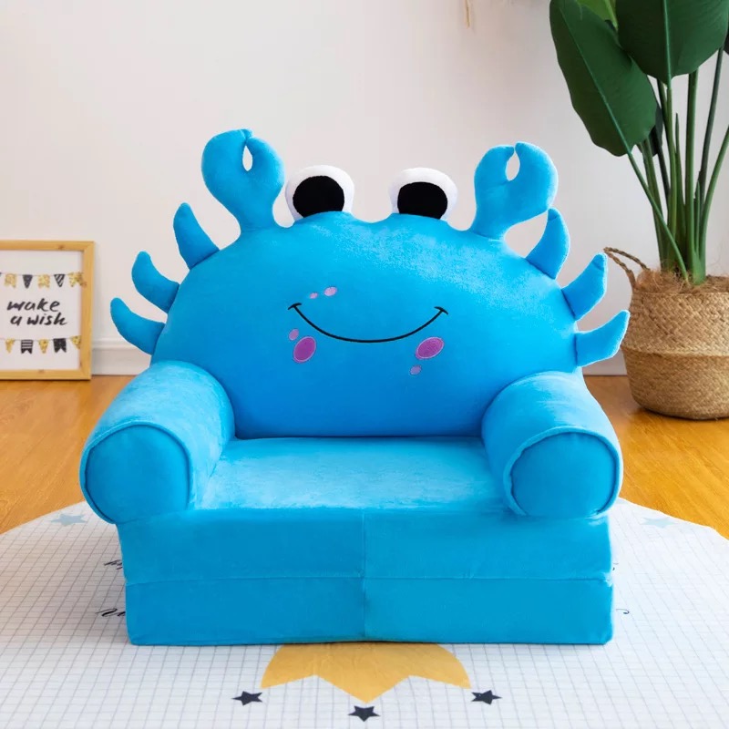 Folding Children's Sofa Lazy Sofa Plush Toy Cartoon Sofa Stool Portable Car Living Room Toy