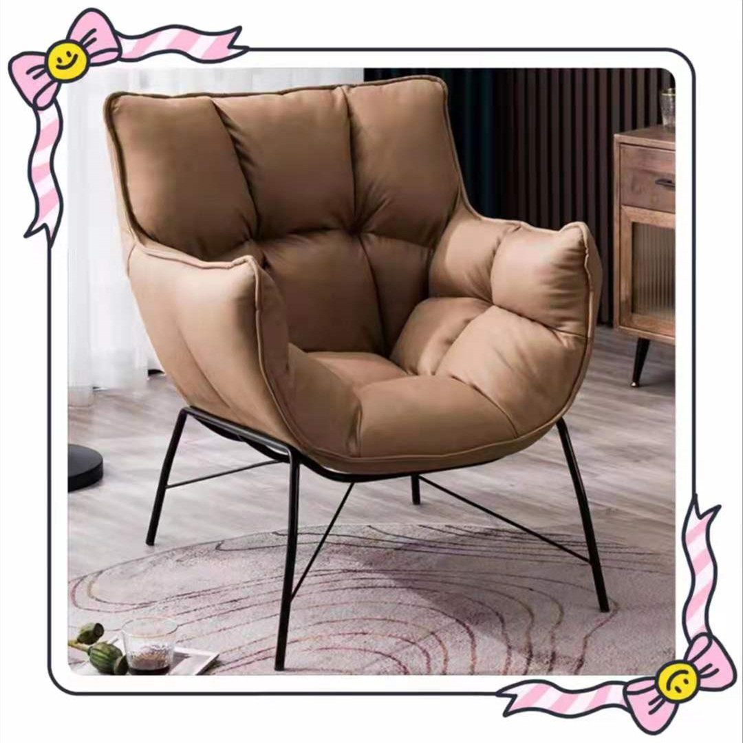 LV Character Furniture-Lazy Bone Chair Light Luxury Balcony Sofa Chair Lazy Sofa Living Room Bedroom Leisure Chair