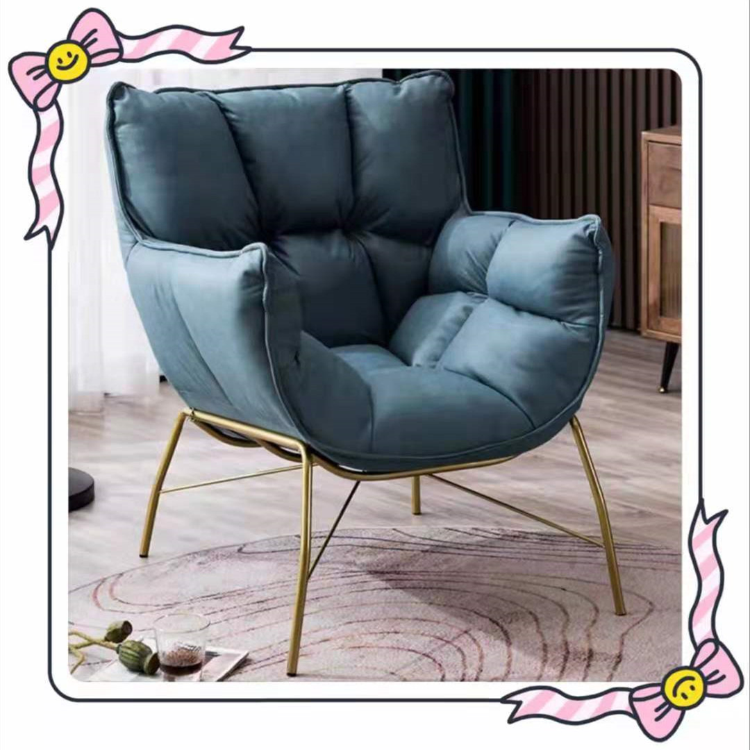 LV Character Furniture-Lazy Bone Chair Light Luxury Balcony Sofa Chair Lazy Sofa Living Room Bedroom Leisure Chair