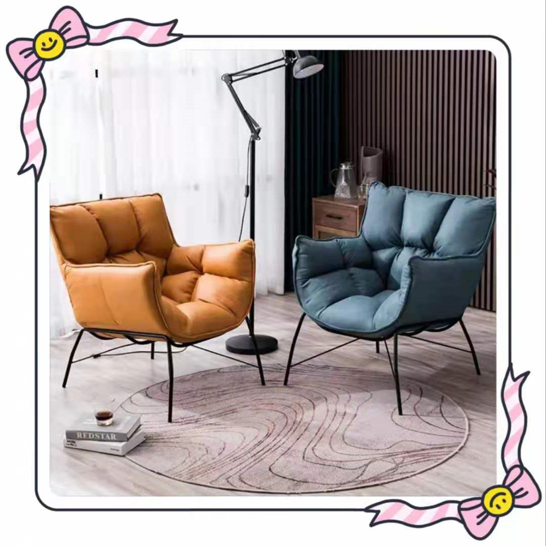 LV Character Furniture-Lazy Bone Chair Light Luxury Balcony Sofa Chair Lazy Sofa Living Room Bedroom Leisure Chair
